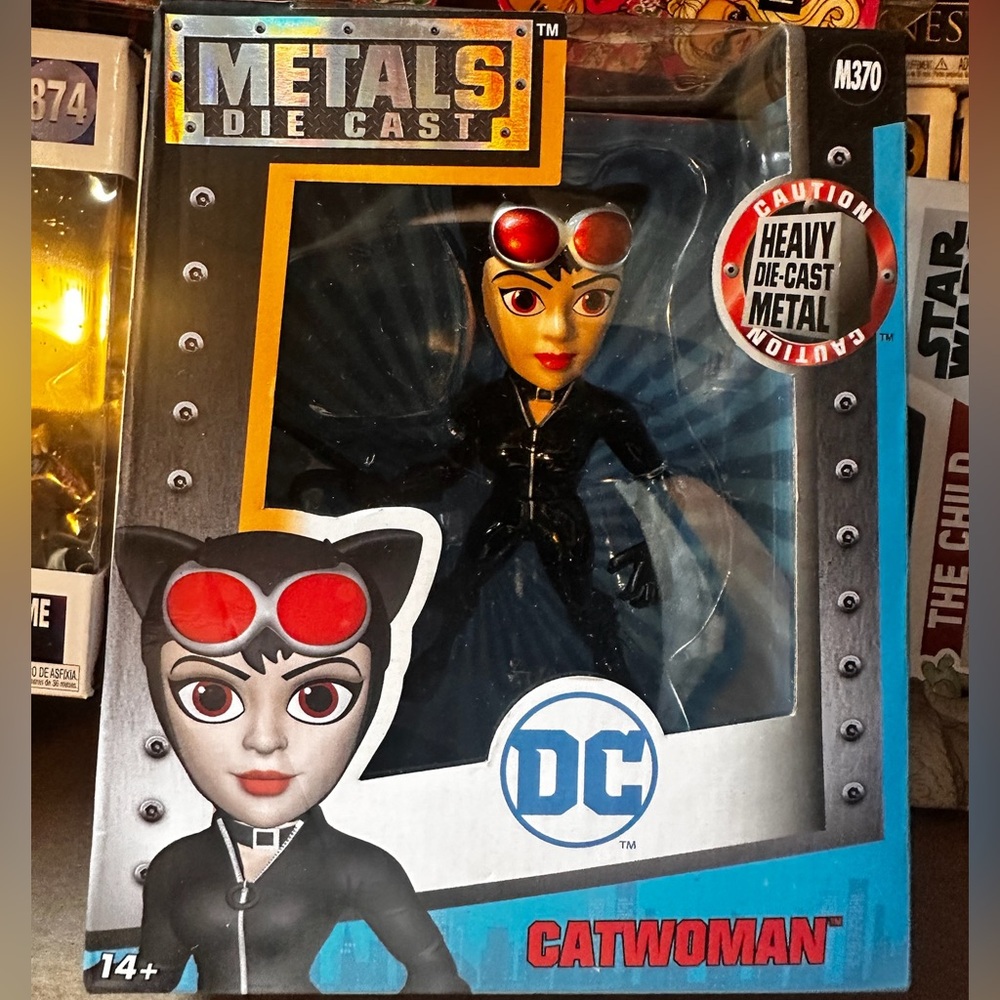 DC Metals Catwoman Figure with Black Suit and Red Accents